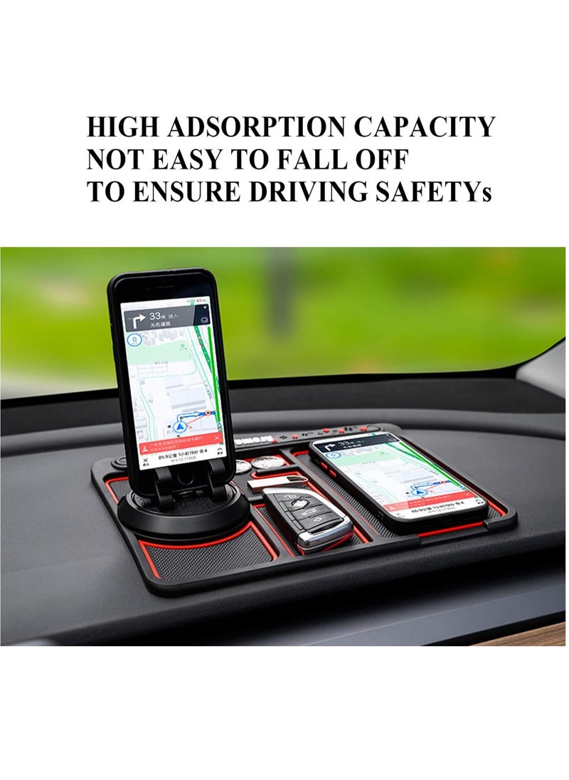 Generic - Non-Slip Phone Pad for 4-in-1 Car - Universal Car Phone Holder Mount, 360 Degrees Rotating Phone Mount for Car Dashboard with Number Plate Sticker, Cell Phone Holder Car - Image 1
