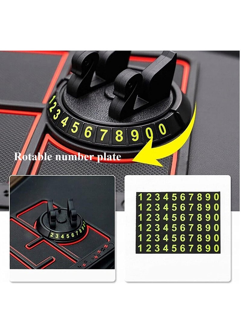 Generic - Non-Slip Phone Pad for 4-in-1 Car - Universal Car Phone Holder Mount, 360 Degrees Rotating Phone Mount for Car Dashboard with Number Plate Sticker, Cell Phone Holder Car - Image 1
