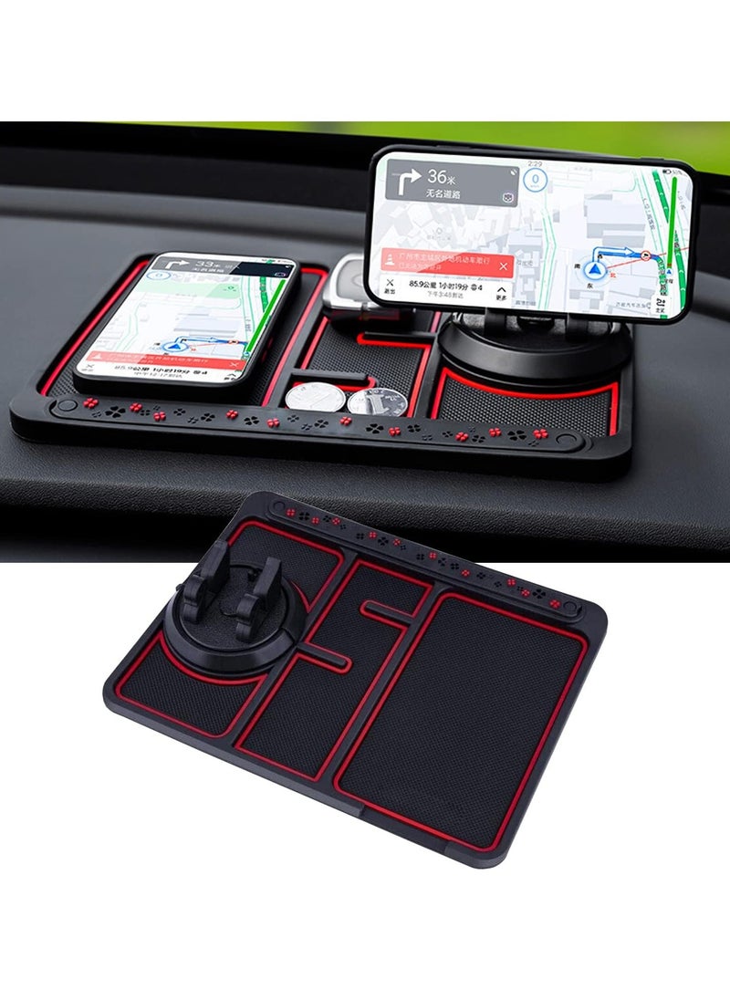 Generic - Non-Slip Phone Pad for 4-in-1 Car - Universal Car Phone Holder Mount, 360 Degrees Rotating Phone Mount for Car Dashboard with Number Plate Sticker, Cell Phone Holder Car - Image 1
