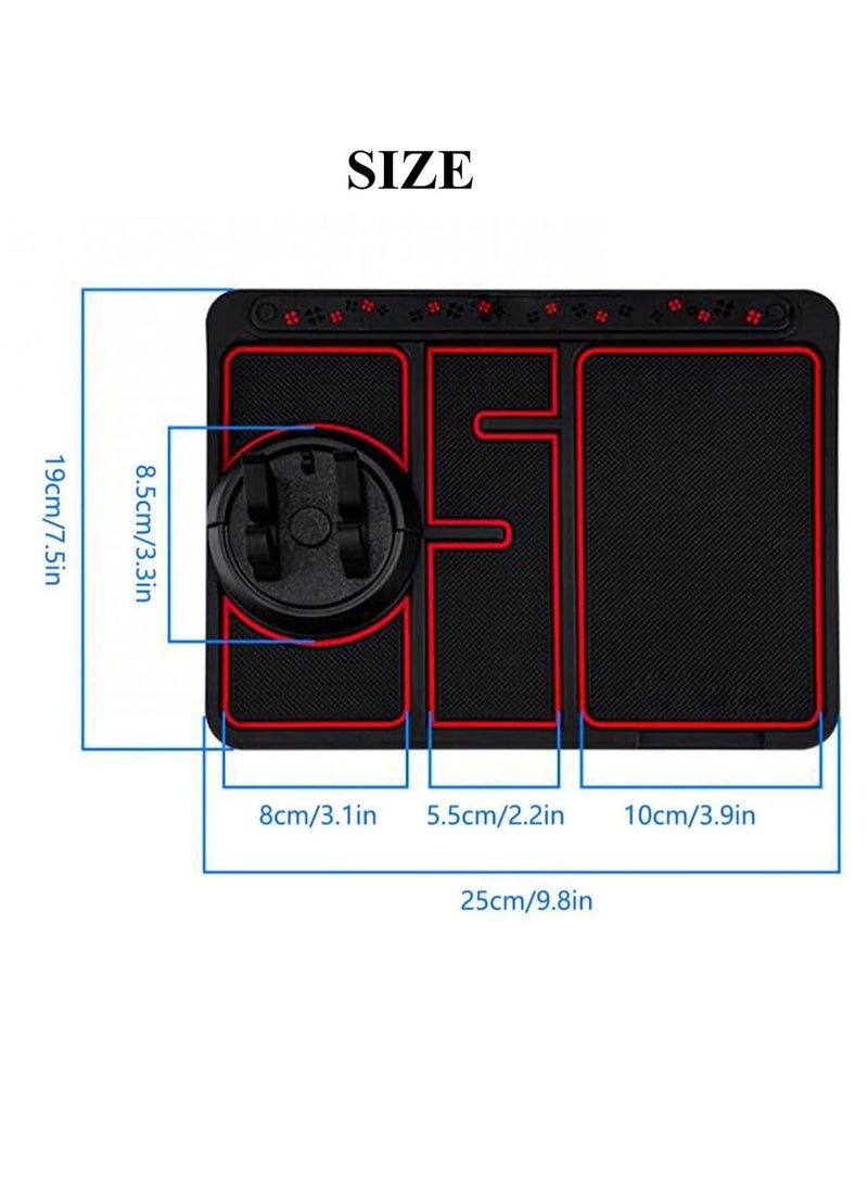 Generic - Non-Slip Phone Pad for 4-in-1 Car - Universal Car Phone Holder Mount, 360 Degrees Rotating Phone Mount for Car Dashboard with Number Plate Sticker, Cell Phone Holder Car - Image 1