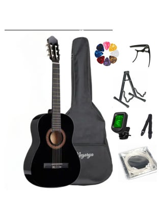 34” Classical Guitar with Nylon Strings Acoustic Guitar with Truss Rod for Beginner Professional with Bag, Capo, Strings, Picks, Tuner and A Frame (Black) - pzsku/Z31166B8067957D90E89BZ/45/_/1703943045/46e62467-9698-4c35-bc04-c74a775302a8