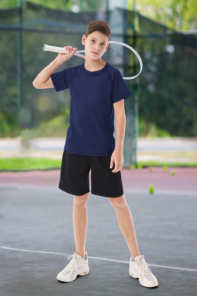Cooraby Boys' UPF 50 Rashguard Swim Shirt Toddler Kids Youth Boys Short Sleeve Quick-Dry Swimwear Water Surf Swim Tee Black - Image 5