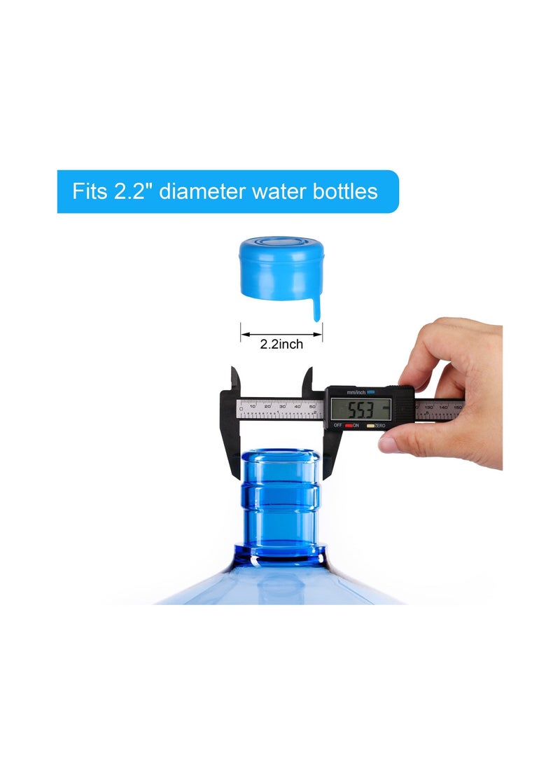 Water Bottle Caps, 55mm 3 & 5 Gallon Jug, Replacement Snap-On Cap Anti Splash Peel Non-Spill (10pcs)