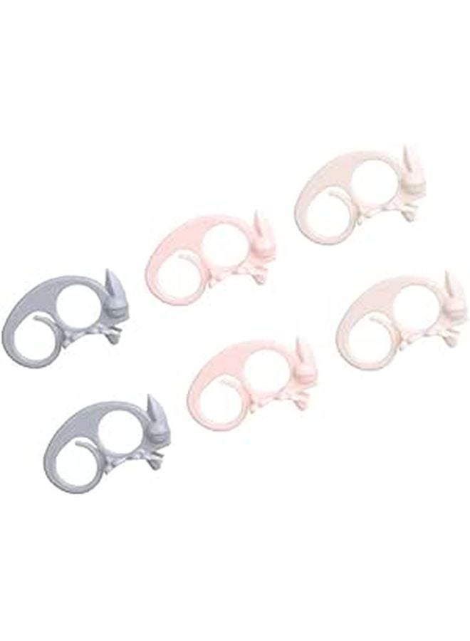 6Pcs Multi Functional Citrus Peeler Set Portable Fruit Cutter Tools Pink Gray Beige - Image 1
