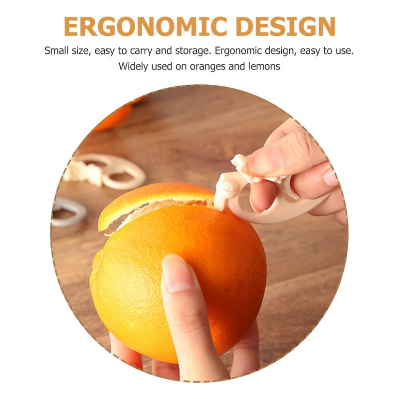 6Pcs Multi Functional Citrus Peeler Set Portable Fruit Cutter Tools Pink Gray Beige - Image 4