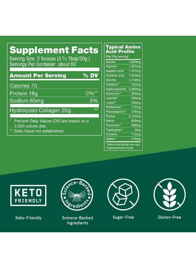 Bulletproof Unflavored Collagen Protein Powder, 18G Protein, 42.3 Oz, Grass Fed Collagen Peptides And Amino Acids For Healthy Skin, Bones And Joints - Image 2