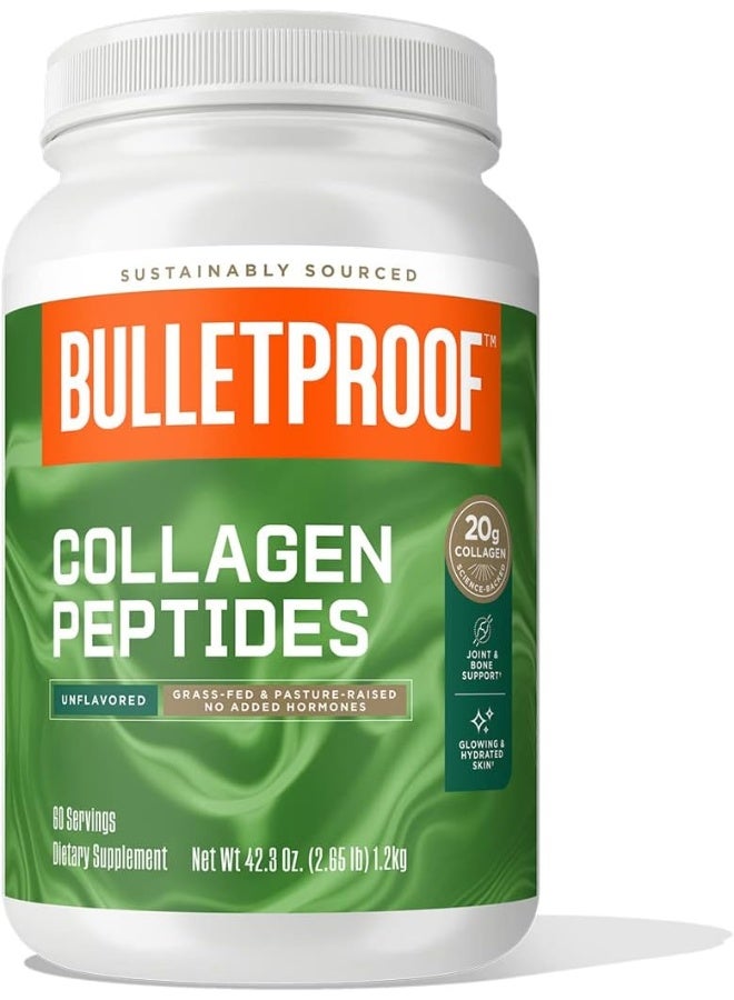Bulletproof Unflavored Collagen Protein Powder, 18G Protein, 42.3 Oz, Grass Fed Collagen Peptides And Amino Acids For Healthy Skin, Bones And Joints - Image 1