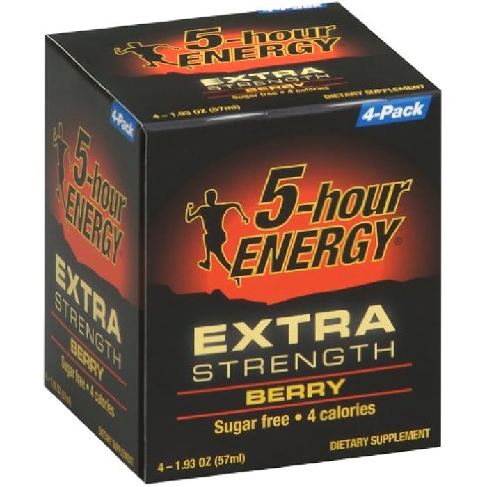 5-Hour Energy Extra Strength Dietary Supplement, Berry, 4 Count - Image 1