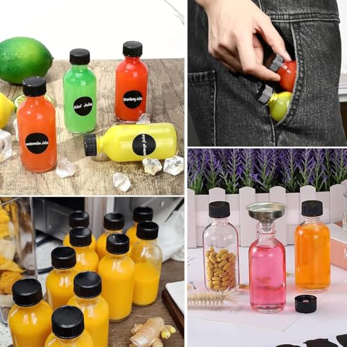 HASTHIP® 12Pcs Small Glass Bottles with Lids16Oz /60ml Glass Container Bottles Set with 3 Funnels - Image 5