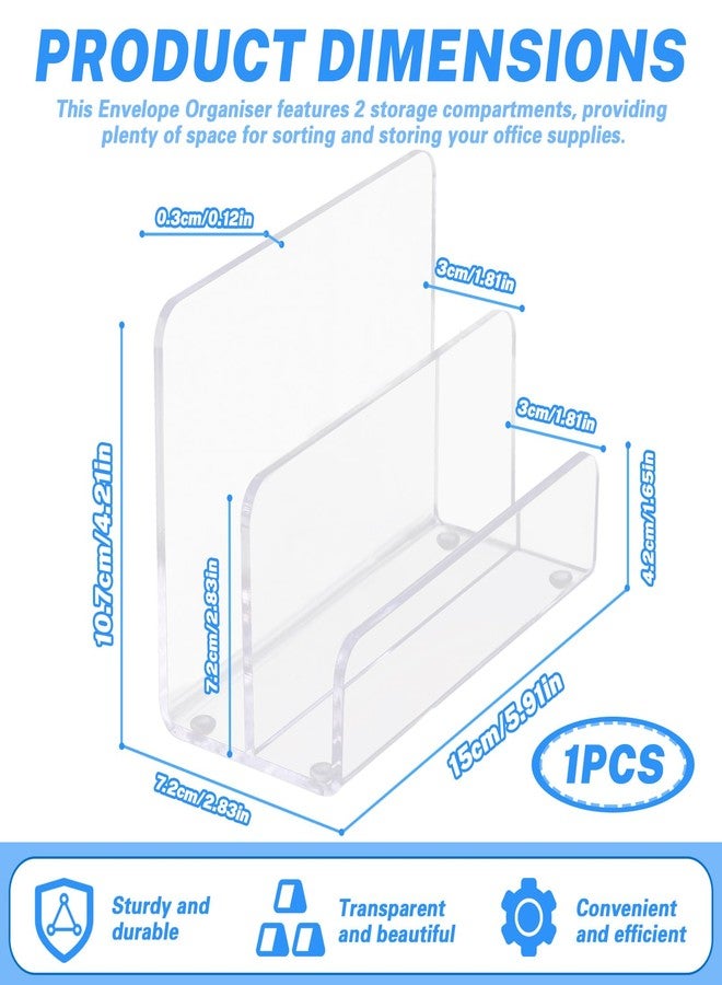 BangBoom 2 Compartments Vertical Acrylic Mail Holder, 1 - Image 2