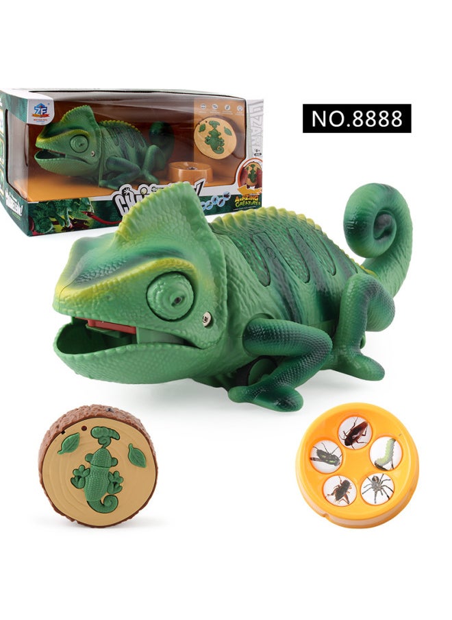 Electric Remote Control Light Crawling Chameleon Children's Strange Funny Worm Trick Chameleon Toys-Color:8888 Remote Control Chameleon 1.6kg  - Image 1