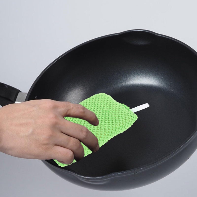 Green Non Stick Dishwashing Sponge Scrubber Pad Multipurpose Kitchen Cleaning Cloth - Image 4