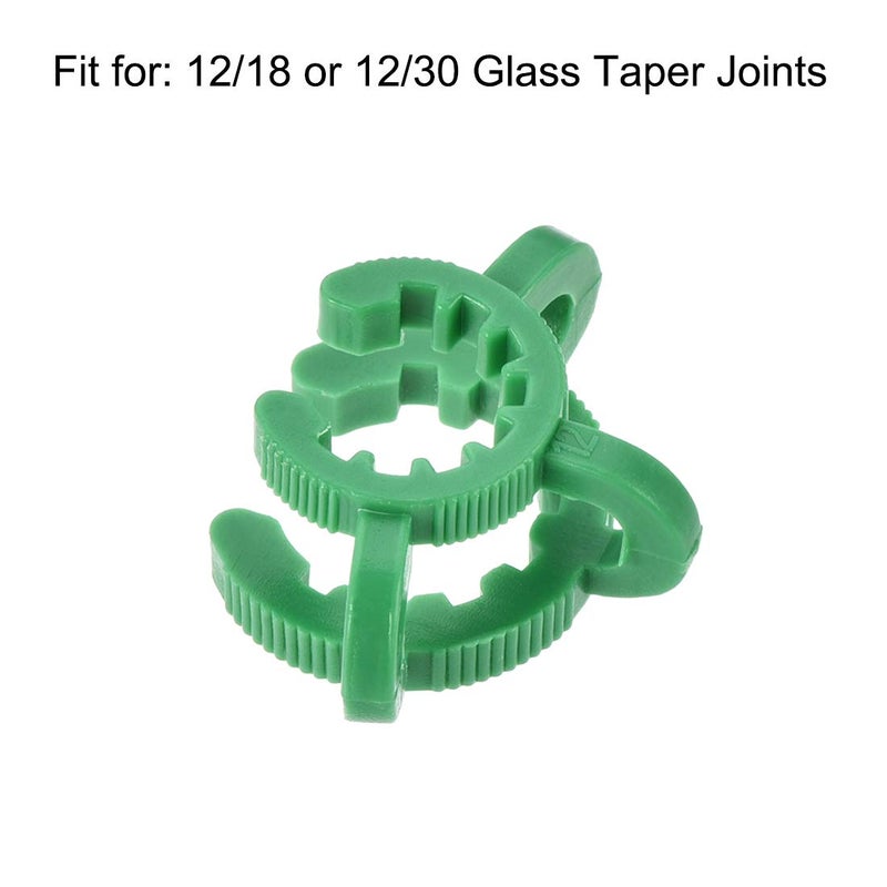 uxcell Lab Joint Clip Plastic Clamp Mounting Clips for 12/18 or 12/30 Glass Taper Joints Laboratory Connector Green 5Pcs - Image 2
