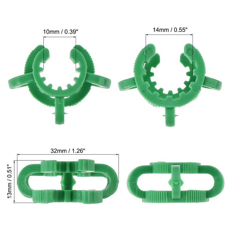 uxcell Lab Joint Clip Plastic Clamp Mounting Clips for 12/18 or 12/30 Glass Taper Joints Laboratory Connector Green 5Pcs - Image 4