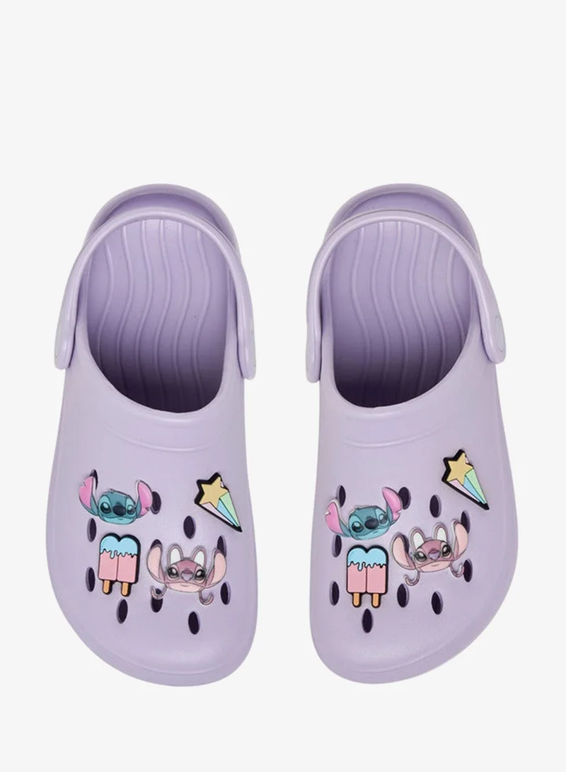Disney Purple Girls Stitch Applique Backstrap Clogs for Women | Best Price UAE