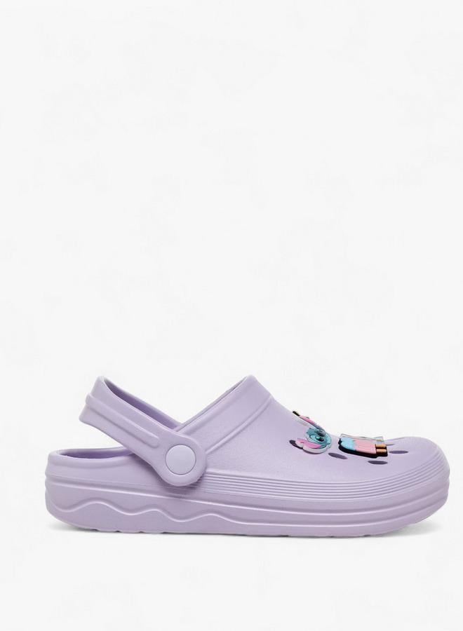 Disney Girls Stitch Applique Backstrap Clogs - Image 3