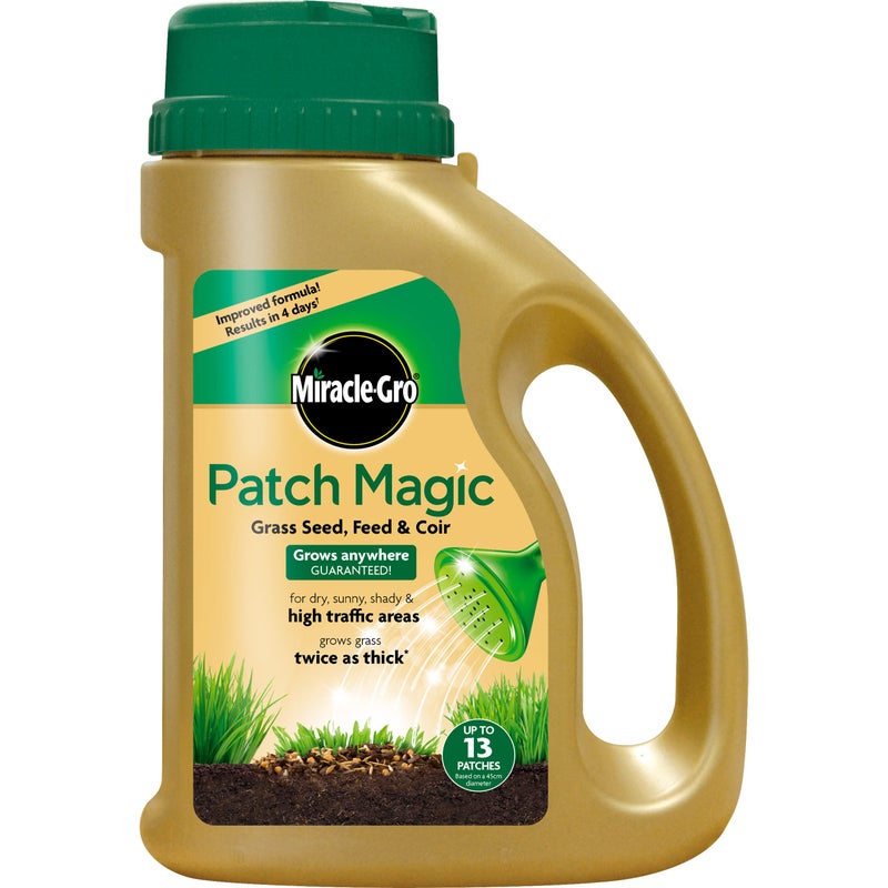 Miracle-Gro Patch Magic Grass Seed, Feed and Coir, 1015 g, Green - Image 1