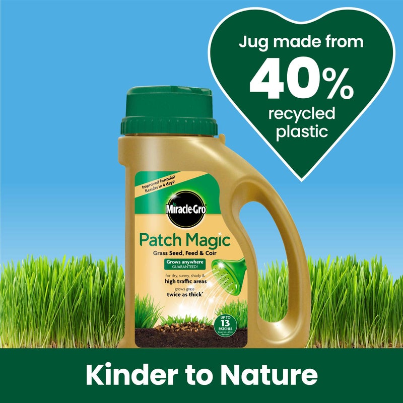 Miracle-Gro Patch Magic Grass Seed, Feed and Coir, 1015 g, Green - Image 5