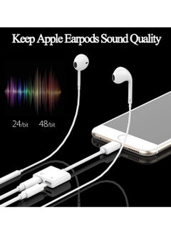 Generic Dual Lightning Splitter for iPhone,[Apple MFi Certified] iPhone Headphone Adapter 2 in 1 Dual Lightning Headphone Jack Audio + Charge Cable Compatible for iPhone 12/12 Pro/11/XS/XR/X 8  - Image 5