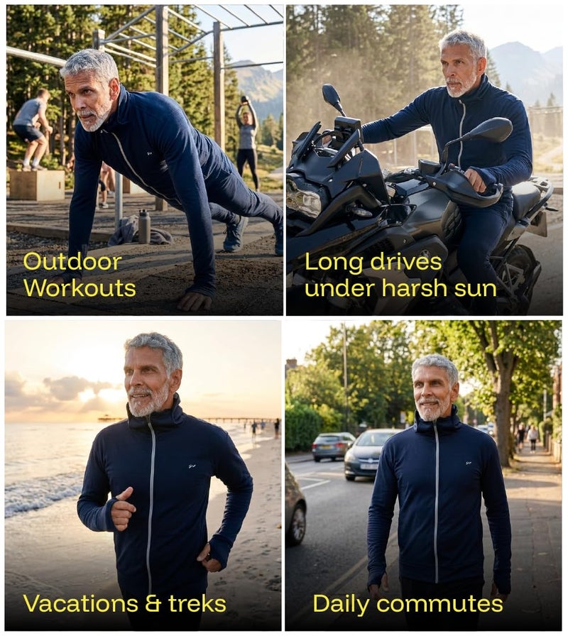 BLUE TYGA Sunscreen Jacket 2.0 - Advanced Protection from Sun & Pollution - UPF 50+ Protection - Image 4