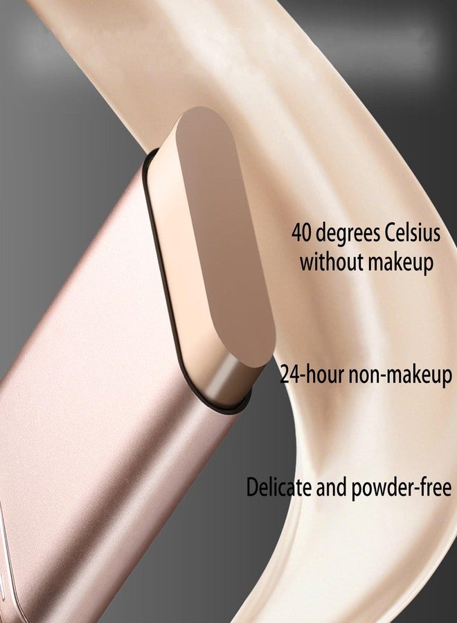 Mrettick 2 In 1 Anti Wrinkle Foundation Stick, Flawless Eraser Foundation - Hydrating Lightweight, Double Head Make Up Stick with Brush (Natural) - Image 3