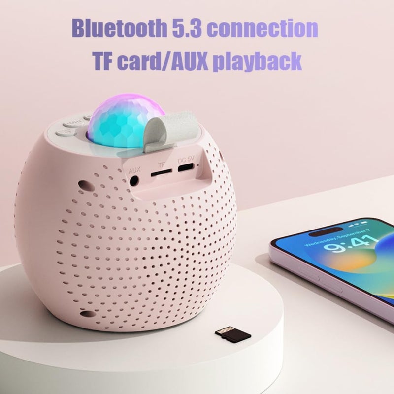 بيلكو سمارت آلة كاريوكي PylcoSmart مع ضوء LED ديسكو للبالغين والأطفال، مكبر صوت كاريوكي بلوتوث مع 2 ميكروفون لاسلكي، ألعاب ميكروفون للأطفال للحفلات المنزلية العائلية، هدية عيد ميلاد (وردي مع LED ديسكو) - Image 5
