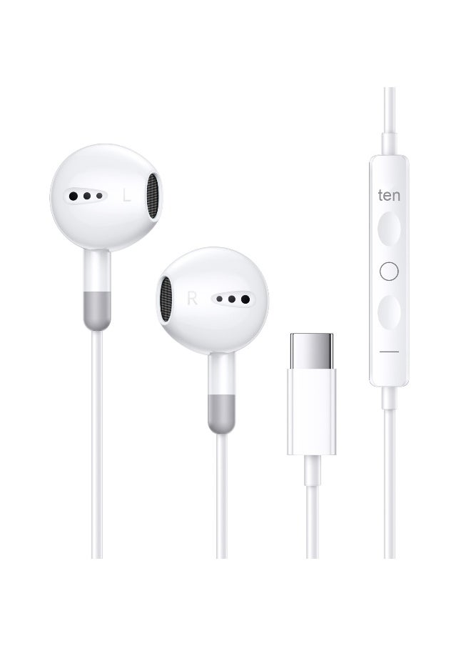 Generic - Wired Earphones with Mic for Apple iPad - Type-C In-Ear Headphones Compatible with Huawei, Samsung, Honor, Vivo - Image 1