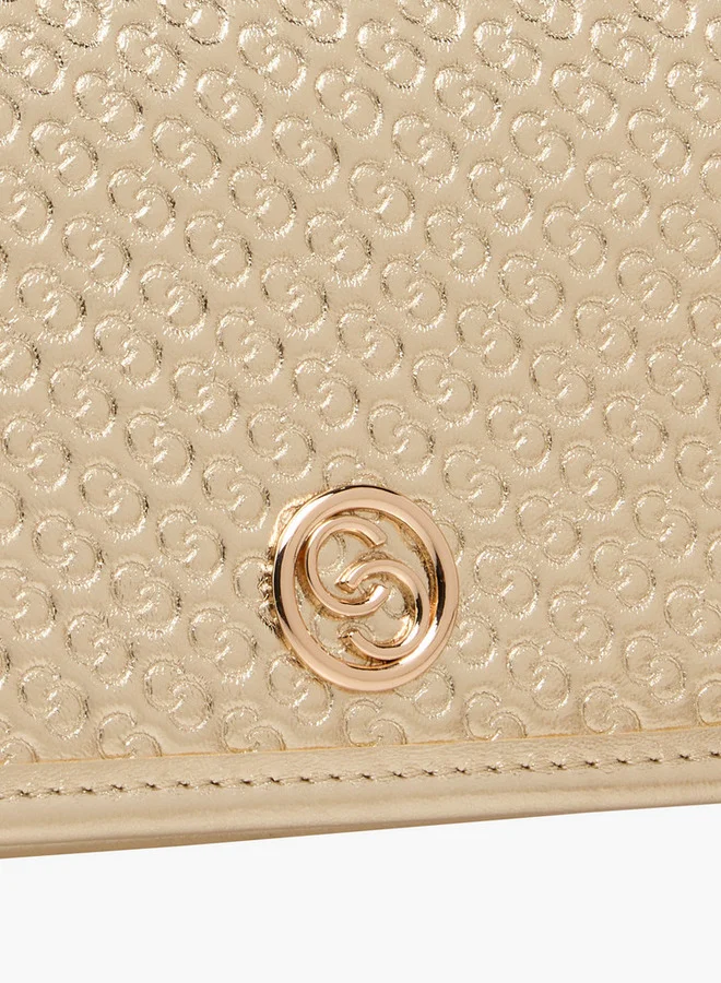 سيليست حقيبة كتف بنقش شعار مع حزام سلسلة