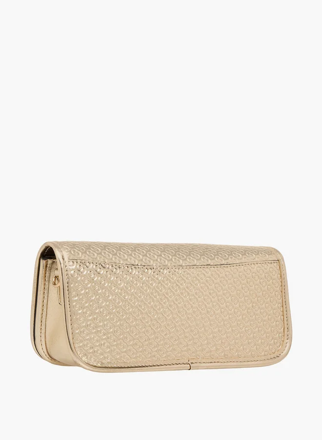 سيليست حقيبة كتف بنقش شعار مع حزام سلسلة