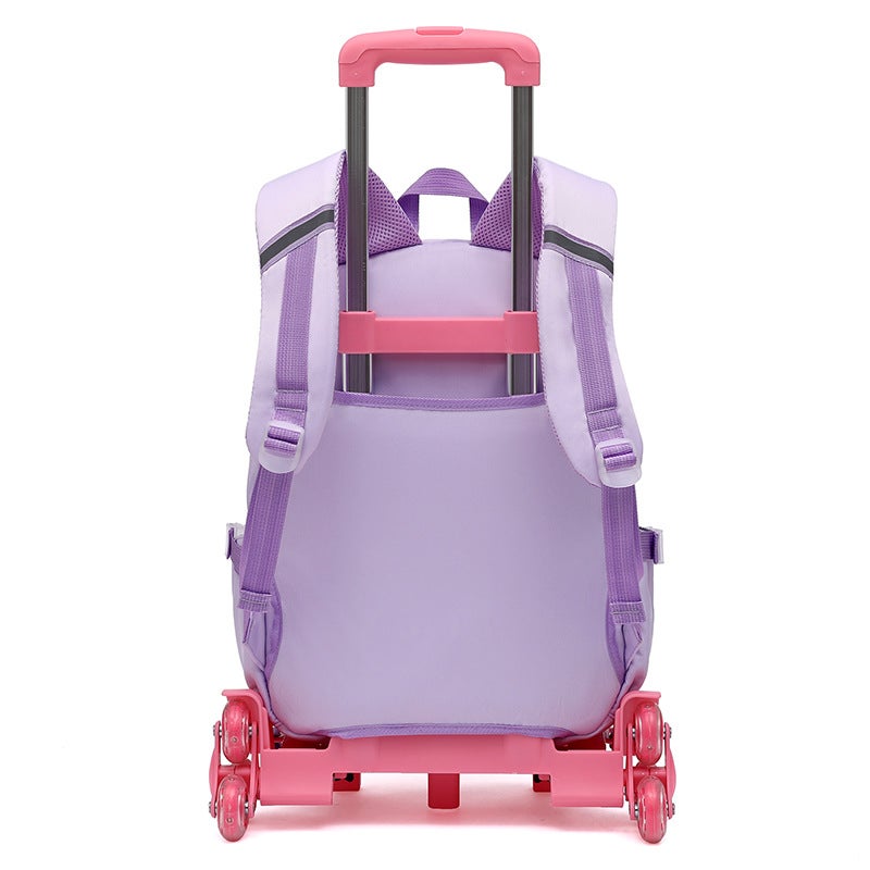 New Primary School Student Trolley Bag Girl'S Large Capacity Student Trolley Bag Grade 2-6 Student Bag Stair Climbing Wheel - Image 4