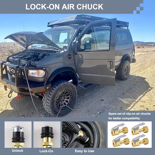 Uharbour 4 Tire Inflation Deflation System, 4 Tire Air Up Down System, 4 Tire Pressure Equalizer, Inflate or Deflate All 4 Tires at Once, Flexible Air Hose Fits Up to 155" Wheelbase. - Image 4