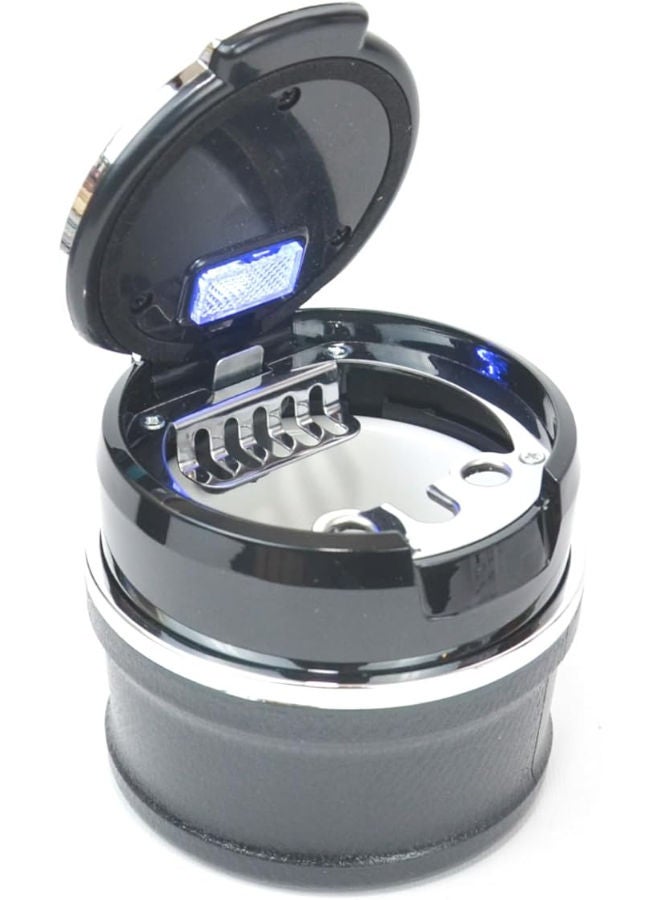 Generic Adjustable Smokeless Car Ashtray with Lid Smell Proof with LED Light with All-ceramic Interior - Cup holder size - Detachable and Portable, Toyota - Black and Silver  - Image 1