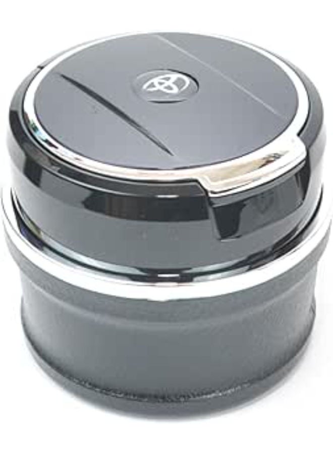 Generic Adjustable Smokeless Car Ashtray with Lid Smell Proof with LED Light with All-ceramic Interior - Cup holder size - Detachable and Portable, Toyota - Black and Silver  - Image 3