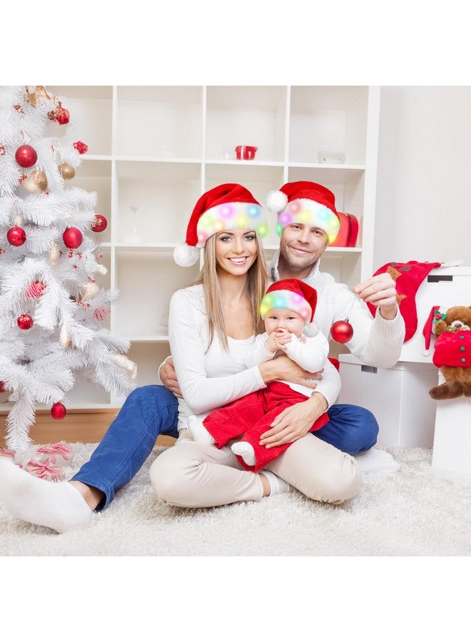 RELPOM RELPOM Santa Hat Adult, Light Up Christmas Hat, Red Velvet Santa Claus Hat With LED Lights, Unisex Santa Hat For Men Women - Image 5