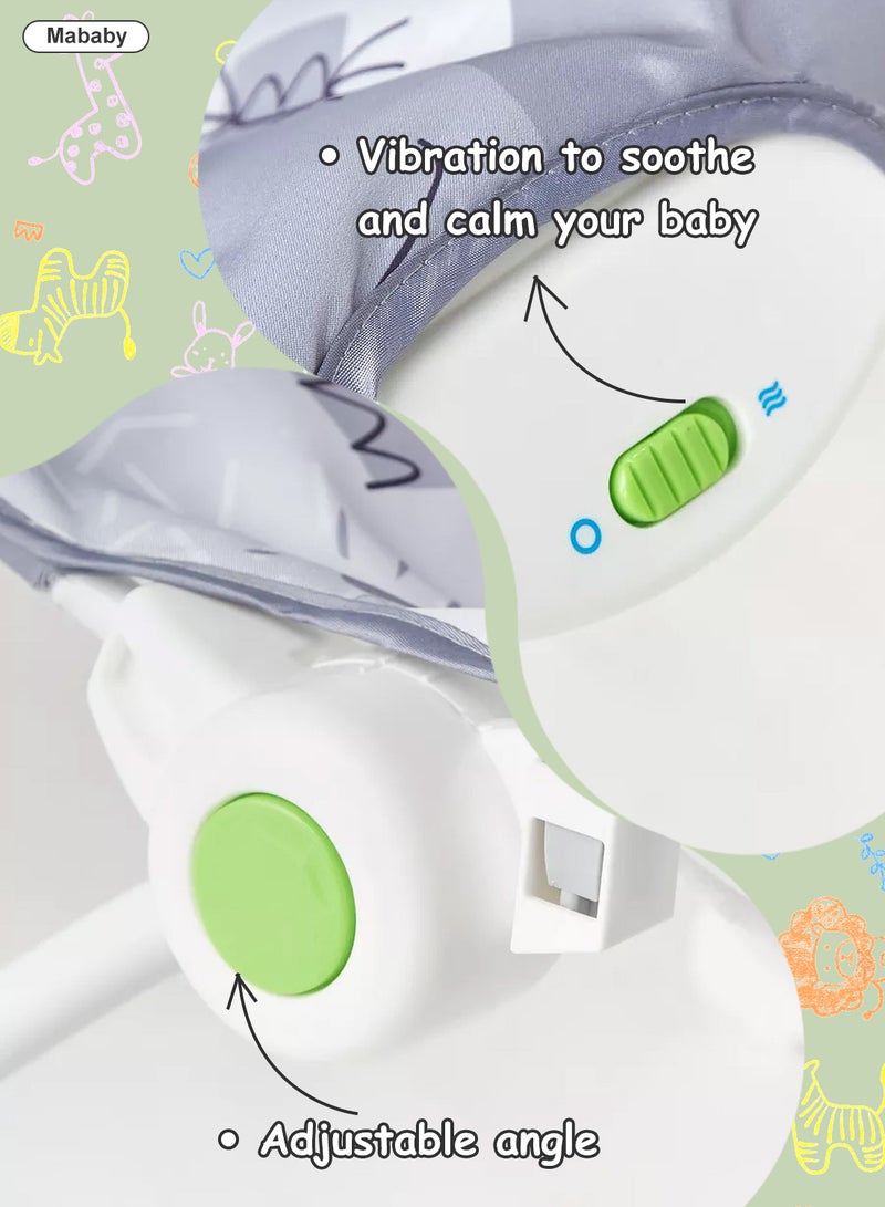 MaBaby Multifunctional Baby Rocker, Music Vibration Baby Swing, Rocking Chair With Adjustable Backrest And Toy Pendant - Image 3