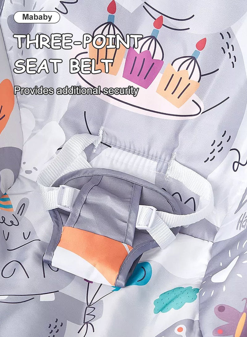 MaBaby Multifunctional Baby Rocker, Music Vibration Baby Swing, Rocking Chair With Adjustable Backrest And Toy Pendant - Image 4