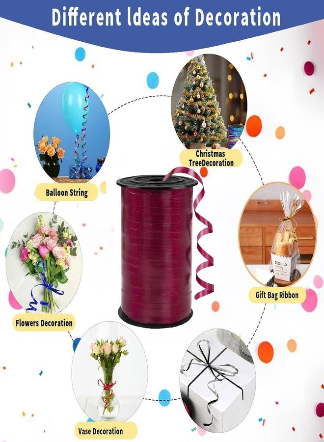 WFAUIBR Premium Burgundy Curling Ribbon, 1/5" Wide x 500 Yards,for Gift Wrapping Balloon Ribbon, Balloon String, for Party Birthday Wedding Decoration, Art Crafts, Florist Flower - Image 3