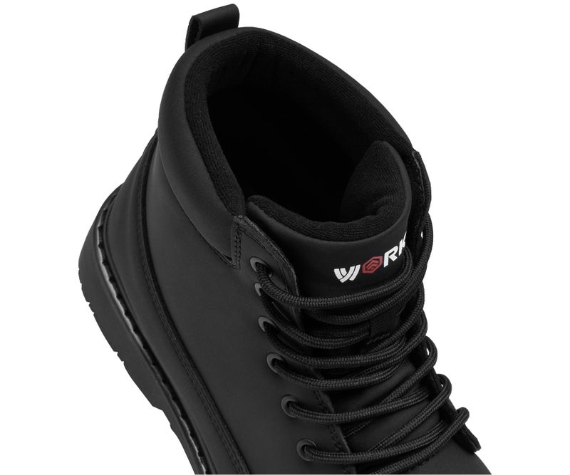 LARNMERN Soft Toe Work Boots Men Waterproof Non Slip Hiking Tactical Motorcycle Chukka Boot 6 Inch Leather Comfortable Shoes 51632(11.5 Men, Black) - Image 4