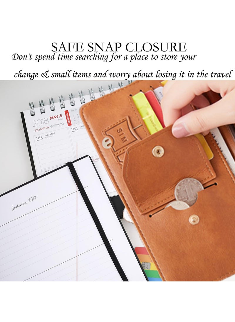 SYOSI - SYOSI Leather Passport Wallet, Multi-purpose Passport Holder Wallet for Women and Men with Phone Pocket, Coin Pocket, Passport Cover, Travel Document Holder for Travel, Business Trip (Brown) - Image 1