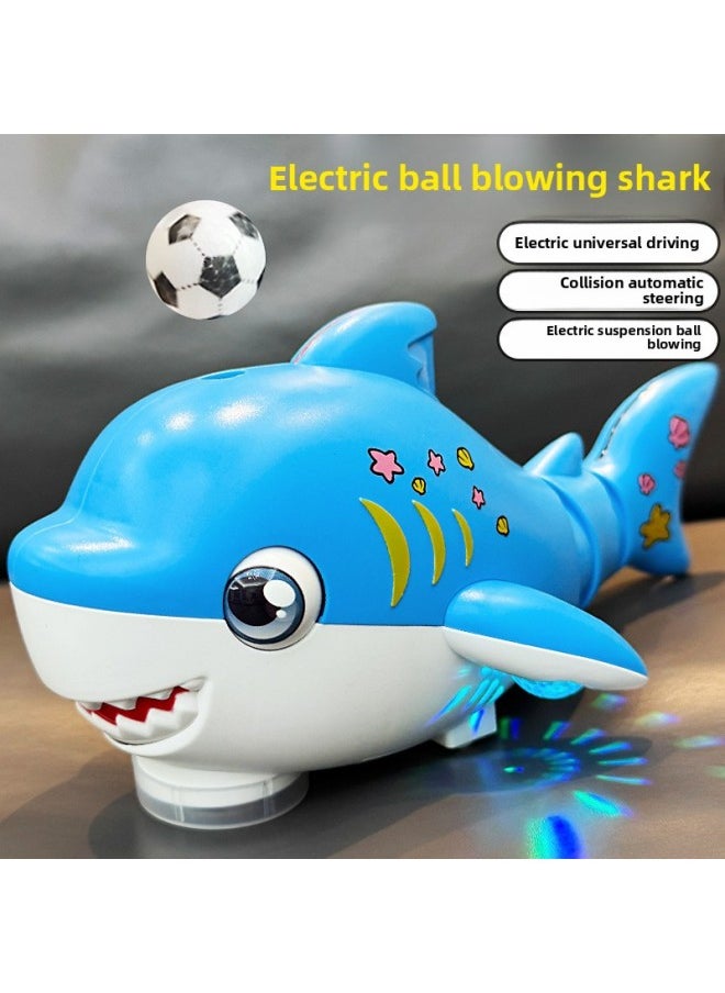Electric Universal Swing Blow Ball Shark Light Music Suspended Ball Fish Children's Interactive Cognitive Toys Gift Wholesale-Color:3381b Universal Shark Blowing Ball (blue)  - Image 4