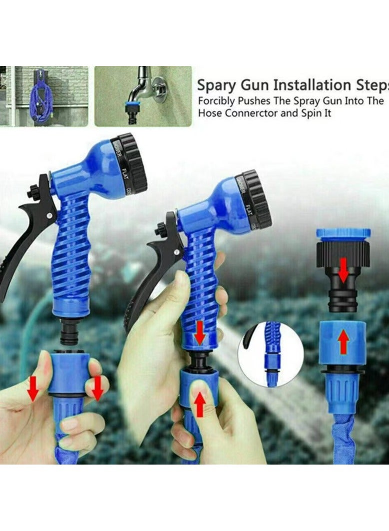 X-Hose Expandable sprinkler hose with spray gun blue/black 75 feet - Image 2