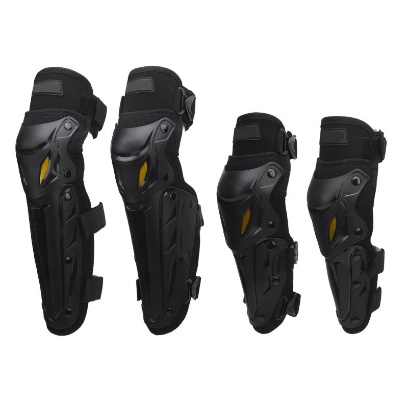 Sulaite Motorcycle Knee Shin Guard Adjustable 45 To 180 Degrees Pre Curved Ergonomic Fit Knee Elbow Protector - Easy Buckle Design Versatile Protection Knee Protective Gear for Motocross Racing Skiing Skating - Image 4
