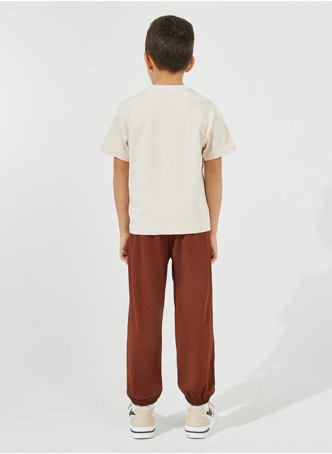Styli - Oversized Printed T-Shirt & Pintuck Detail Joggers Set - Image 1