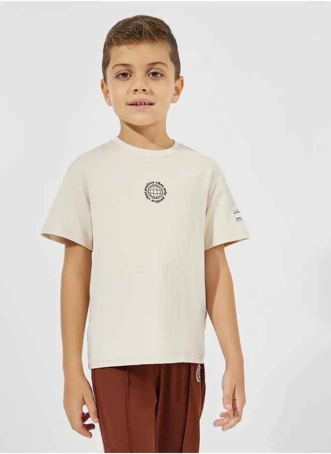 Styli Oversized Printed T-Shirt & Pintuck Detail Joggers Set