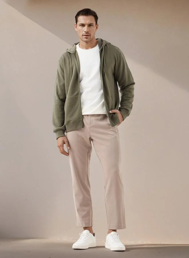 Splash FAV Men Regular Fit Waffle Textured Cotton Blend Hoodie