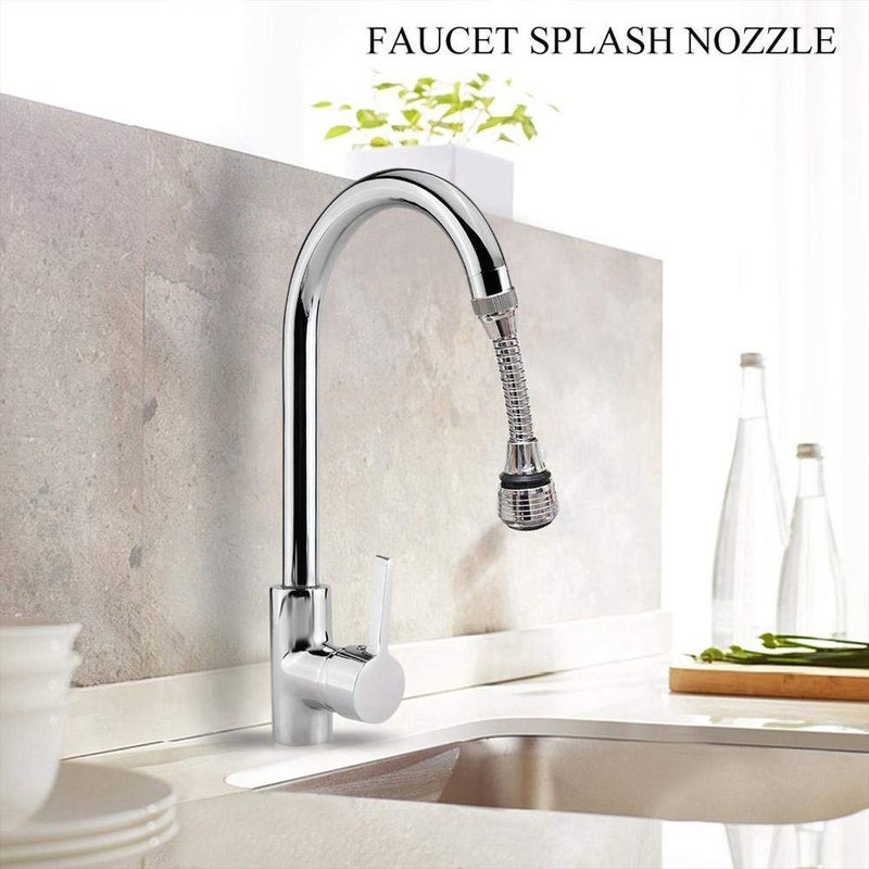 NKB TRADERS 360 Degree Rotating WaterSaving Sprinkler and Faucet Aerator Flexible Water Faucet Sprayer Extender Jet Spray for Sink Turbo Flex6 Inch - Image 3