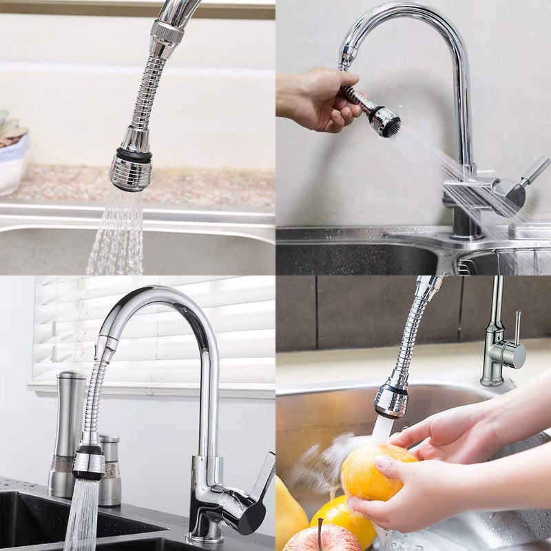 NKB TRADERS 360 Degree Rotating WaterSaving Sprinkler and Faucet Aerator Flexible Water Faucet Sprayer Extender Jet Spray for Sink Turbo Flex6 Inch - Image 5