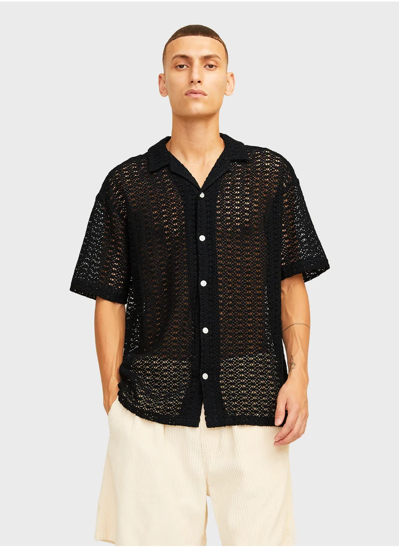 JACK & JONES Jorcrochet Regular Fit Crochet Shirt