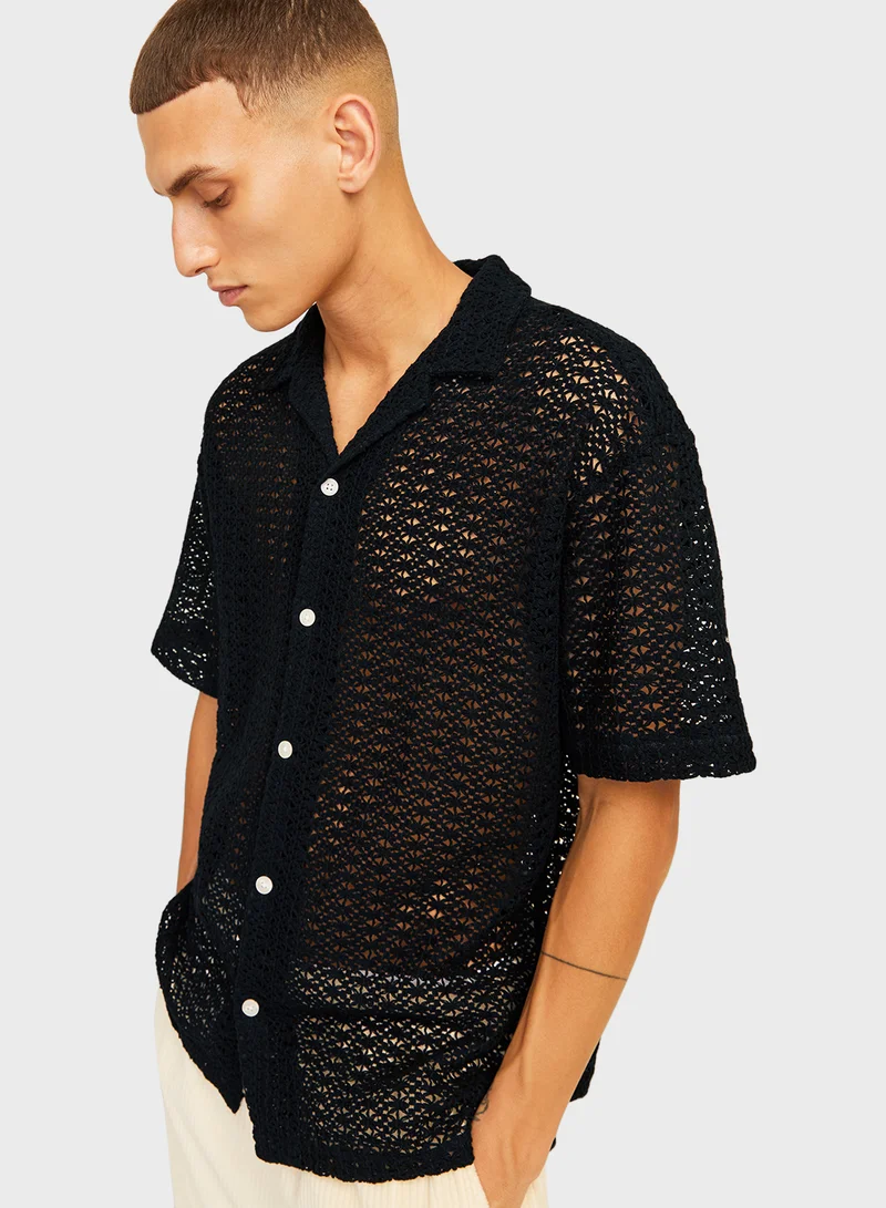 JACK & JONES Jorcrochet Regular Fit Crochet Shirt