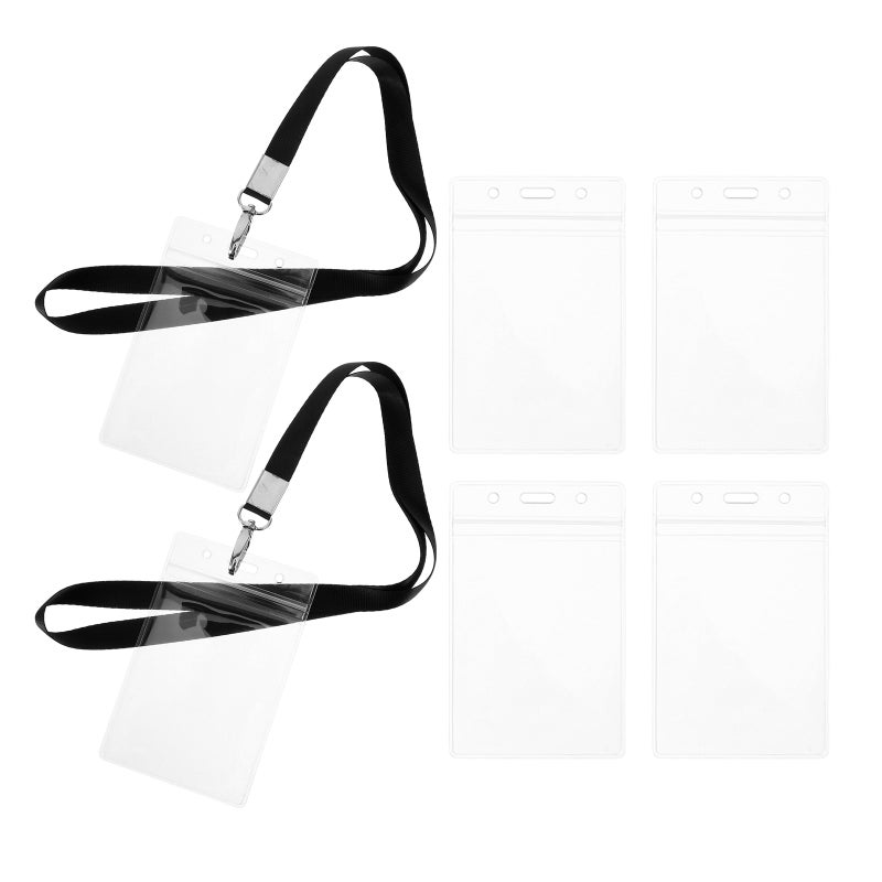6pcs Boarding Pass Cover Luggage Label Holder Practical ID Holder Name Hanging Shell (4pcs Style 1 Cover + 2pcs ID Holder) - Image 1